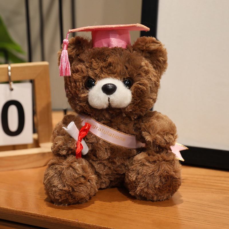 Doctor sombrero oso muñeca doctor oso de peluche de juguete graduación oso muñeca graduación temporada regalo logo