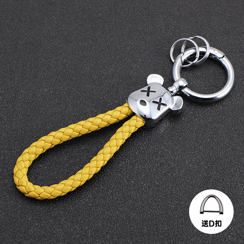 Oso violento transfronterizo llavero de coche oso de metal muñeca de alta gama llavero cuerda anti-pérdida, duradero, resistente a los arañazos