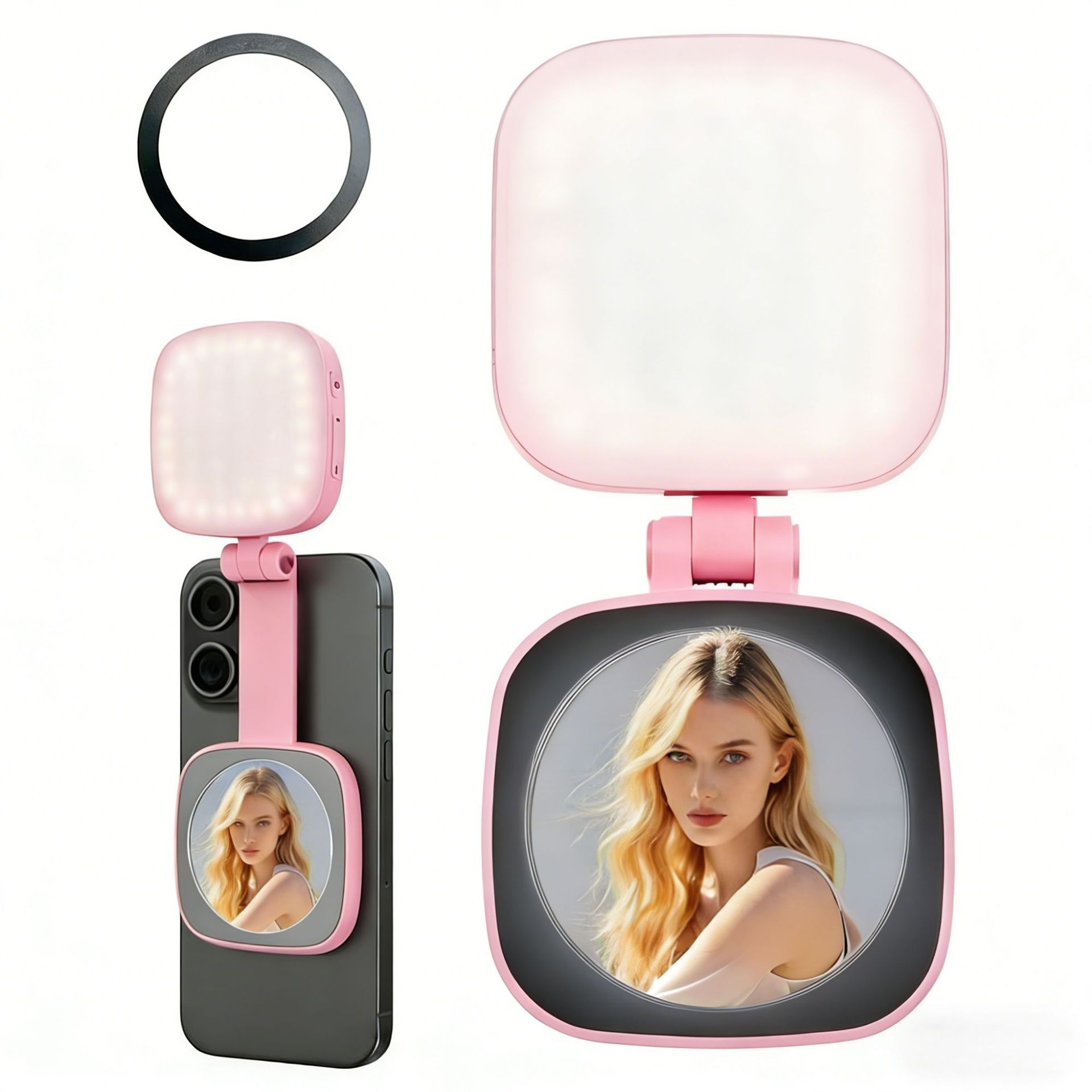 Lámpara de absorción magnética para teléfonos móviles soporte de teléfonos móviles en vivo selfie espejo de maquillaje mini portátil luz de belleza soporte de fotografía