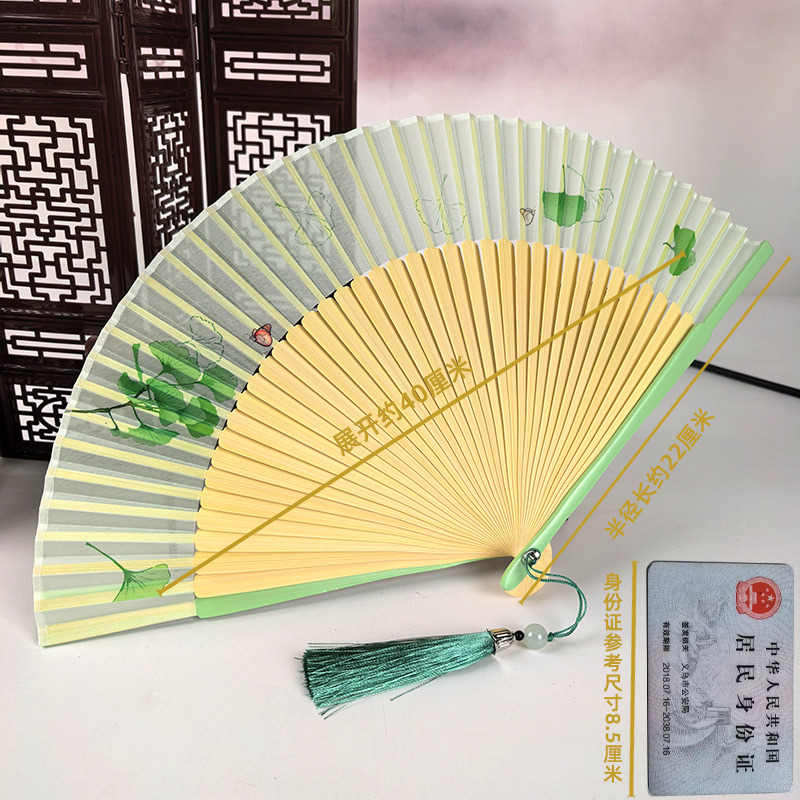 Ventilador antiguo ventilador plegable de verano chino chino cheongsam ventilador plegable de bambú artesanía ventilador pequeño ventilador de baile ventilador image 42