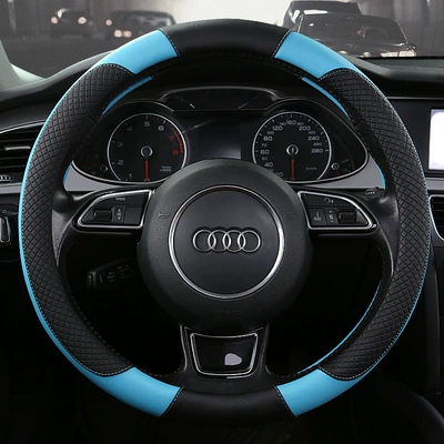 Universal seat cover leather sports non-slip four seasons available - sapphire-blue-round