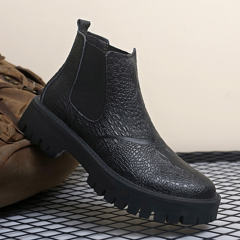 Autumn and Winter New Arrival Martin Boots Men's Black High Top Boots fleece-lined Warm British Style Leather Shoes Fashionable Men's Shoes for Youth Autumn and Winter New Arrival Martin Boots Men's Black High Top Boots fleece-lined Warm British Style Leather Shoes Fashionable Men's Shoes for Youth