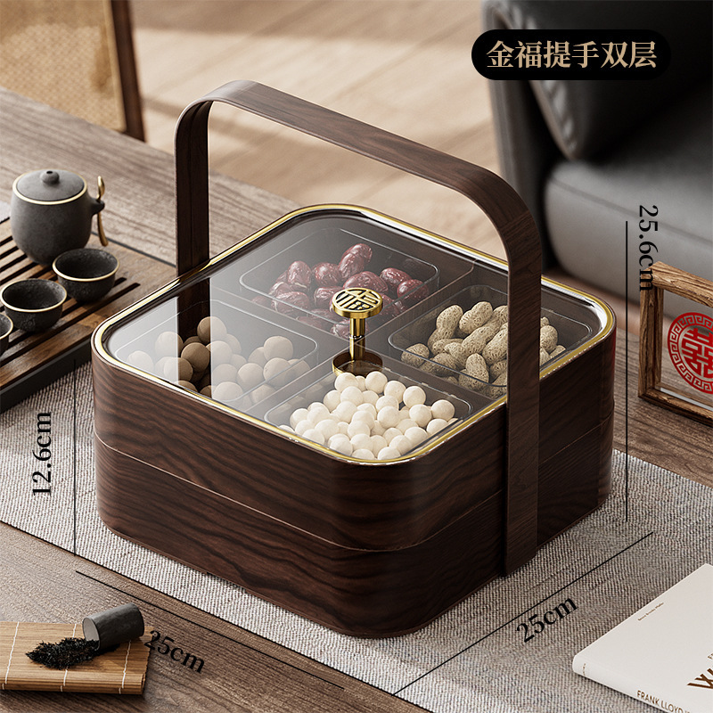 果物皿家庭用リビングルームのお茶皿のキャンディー箱のドライフルーツ箱の多層は、分格スナック収納箱を重ねることができます。|undefined