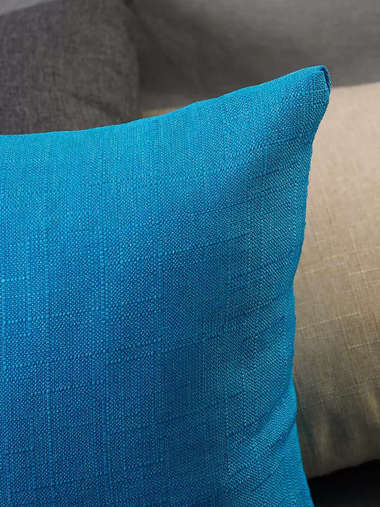 Pillow, big square sofa, cotton and linen, increased thickness