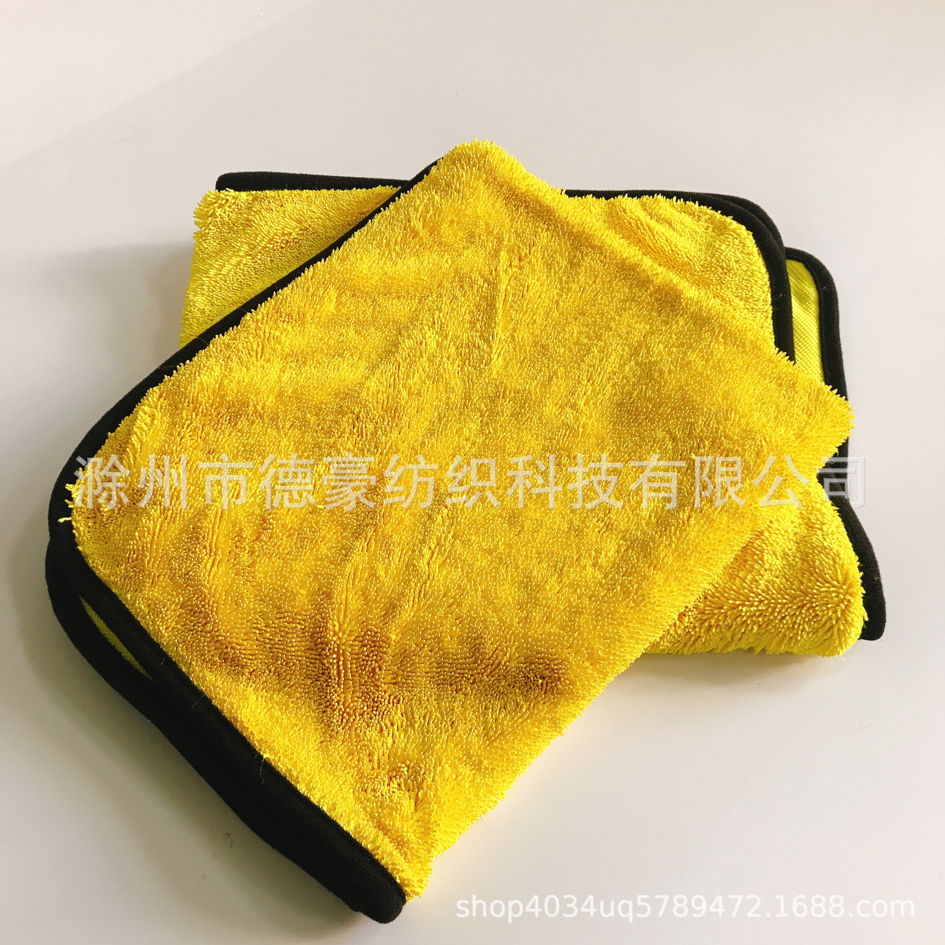 厂家供应全涤锦小辫子黄色加捻布拖把布面料擦车毛巾吸水吸尘