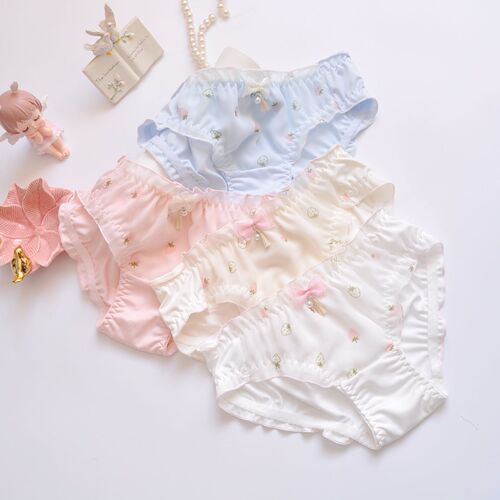 Long-term supply Japanese chiffon bow princess sexy milk silk flying triangle girl underwear