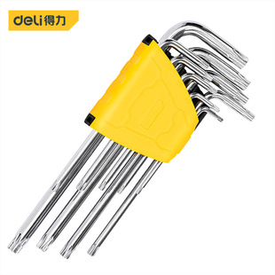 Deli Tool Lengthened Middle Hole Pattern Hexagon 9-piece T10-T50 Set Flower Spanner