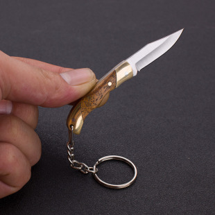 Zebra Wood Pure Copper Handle Parcel Mini Knife Color Wood Sharp Mini Carry-on Keychain Pendant Disassemble Express