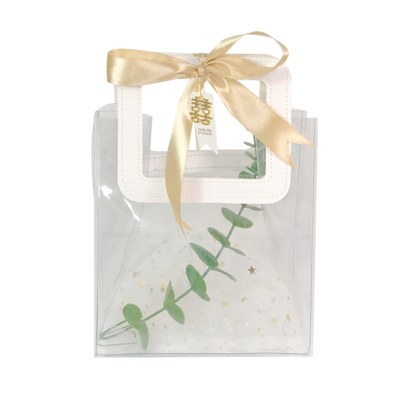 Bolsa de regalo transparente caja vacía portátil caja de dulces de boda estilo ins bolsa de regalo de dama de honor bolsa de regalo pequeña