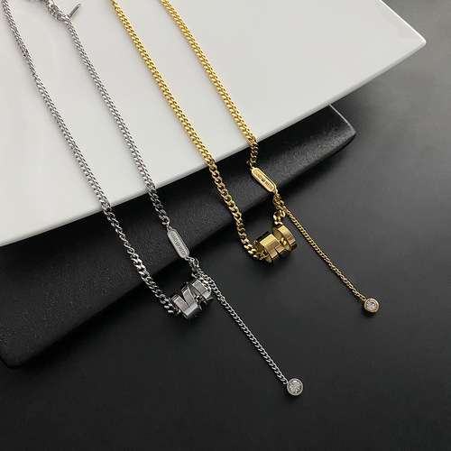  New Spring Metal Tank Top Chain Slim Waist Titanium Steel Non-Fading Necklace Fashion Clavicle Chain Neck Chain for Women