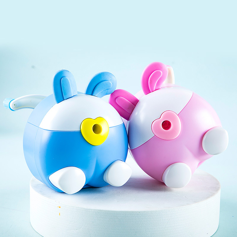 Feliz conejo 7825PP Sacapuntas de lápiz lindo estudiante Sacapuntas de lápiz de manivela automático avance y retiro lápiz sacapuntas