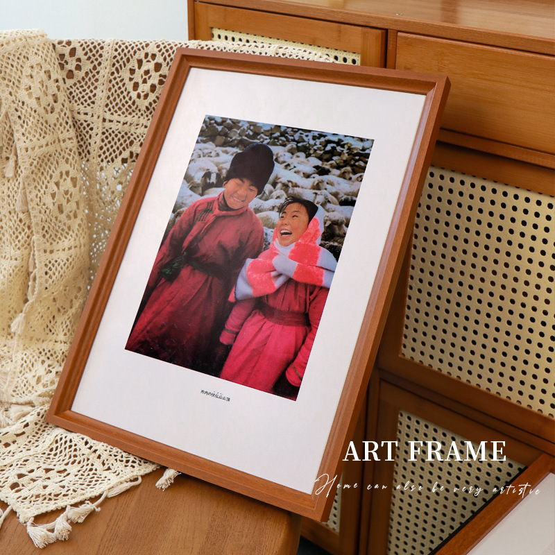 Simple solid wood picture frame wholesale A4 A3 4K 8K 24 inch 50x 70 poster frame wooden large picture frame wall