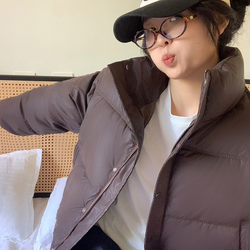 Disparar una nueva chaqueta de algodón de pluma de invierno corto de mujer estilo coreano suelto con capuchón estudiante chaqueta de pan chaqueta image 4