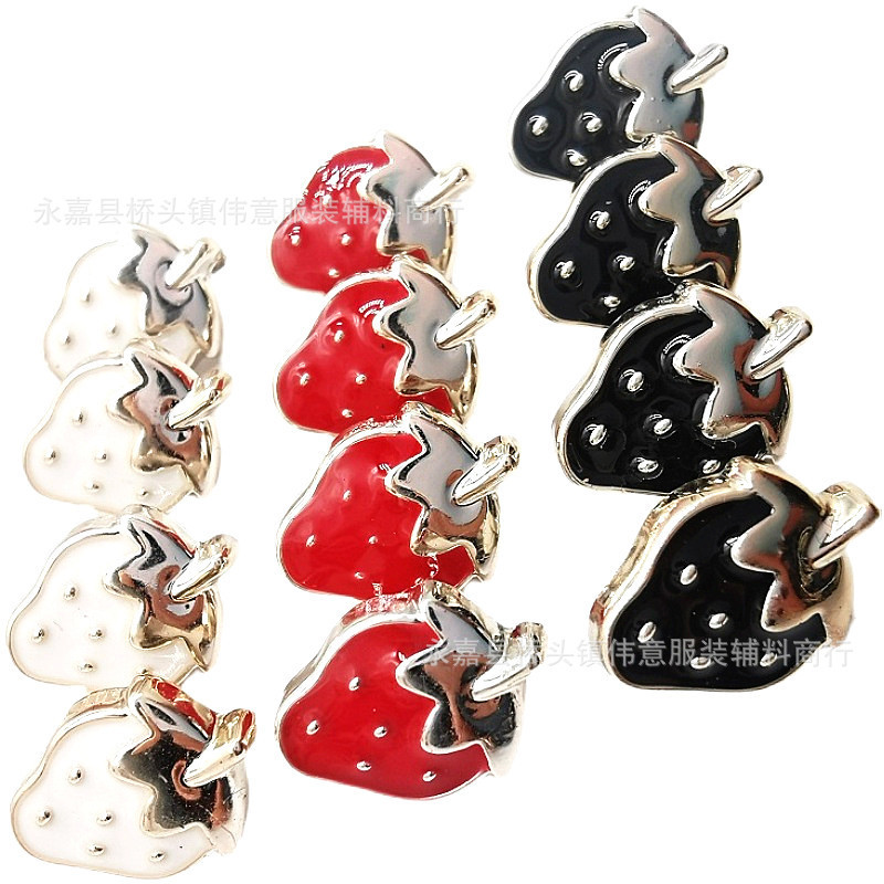 Women's Chiffon Shirt Button Shirt Button Strawberry Plastic Drop Button Long Sleeve Knitted Cardigan Decorative Button