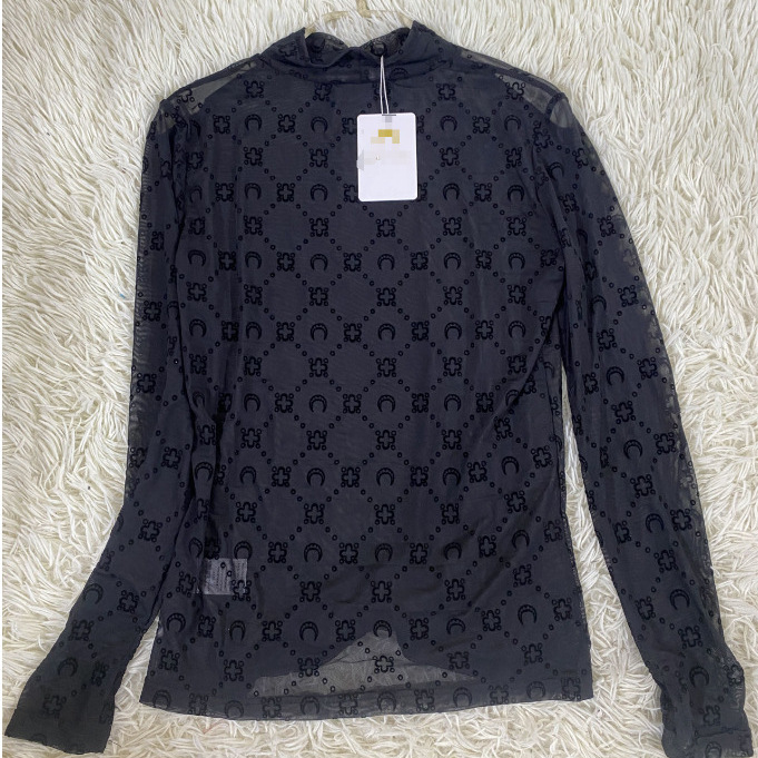 블랙 플록 바닥 셔츠 + 고품질