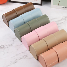 皮质眼镜盒手工眼镜收纳盒复古纯色近视镜盒大容量太阳镜盒墨镜盒