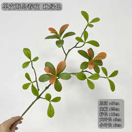 仿真植物海岛春花 秋绿色做工程用叶片 仿真树推荐新款叶片红色