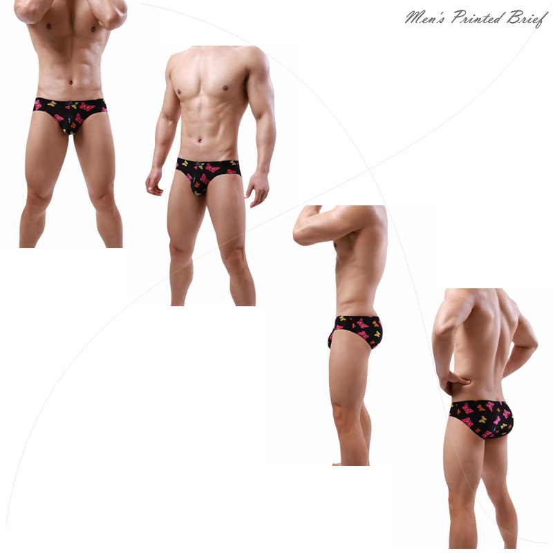 Cross-border New Style European and American Style Underwear 5627 Men's Briefs Low Waist Printed Briefs Fashion Sexy