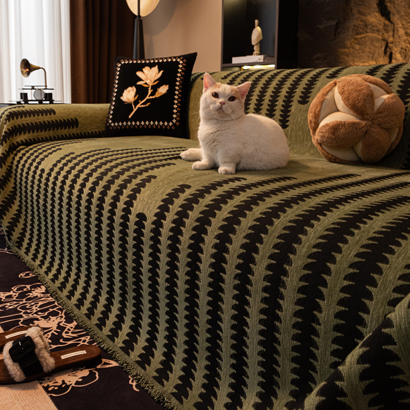 Simple and Elegant Grey Sofa Cushion Advanced Sofa Towel Autumn and Winter Sofa Cover Cloth Four Seasons Universal One-piece Sofa Cover