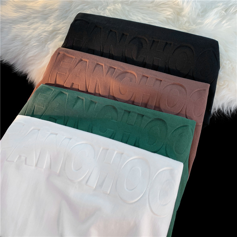 Camiseta americana de manga corta para hombre, 100 % algodón, 240 g, pesada. Moda urbana de verano 2023. Ropa oversize.