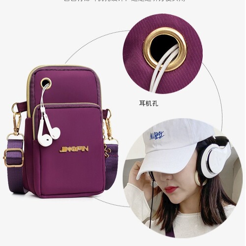 Cross-border new women's mobile phone bag simple mini cross-body bag light multi-layer mother's change key shoulder bag
