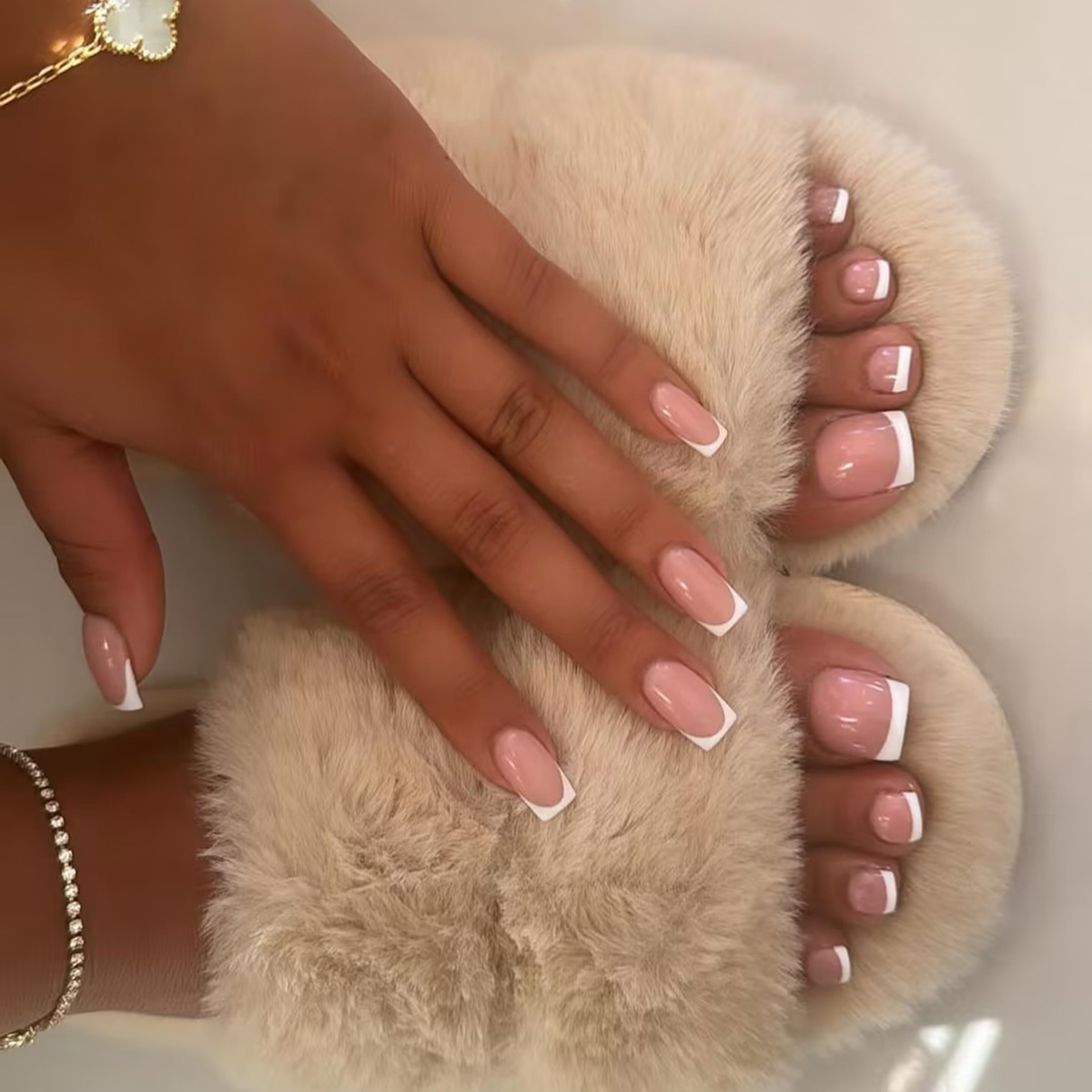 48 piezas de uñas hechas a mano de verano puro manicure combinación de manos y pies conjunto de uñas de pie de uñas de alta calidad