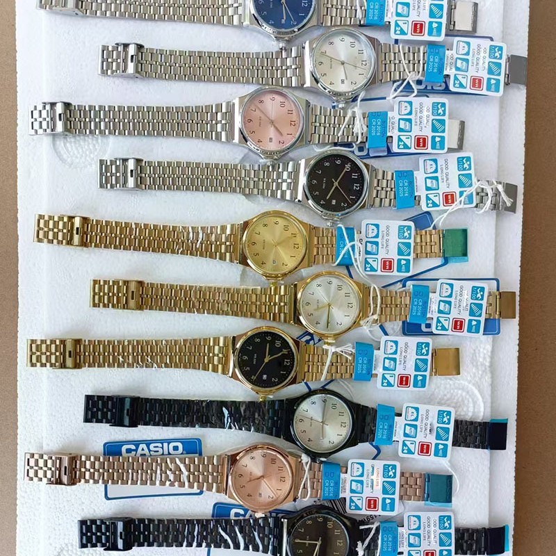 AliExpress Steel Band Quartz Watch Blue Dial Waterproof Band Calendar Business Casual Personality Watch Student Men's and Women's Watch