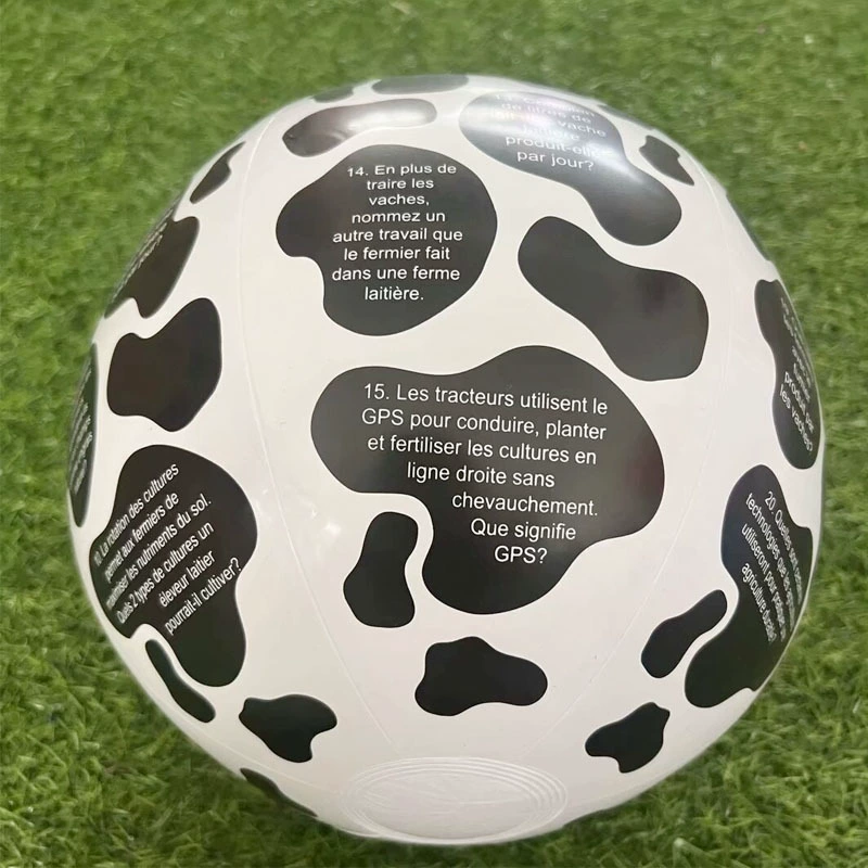 Изготовленный на заказ производителем ПВХ надувной черный пляжный мяч с полной печатью для рекламы