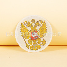 厂家定制服装肩章胸贴绣花锁边贴运动服饰徽章图案商标电脑机刺绣