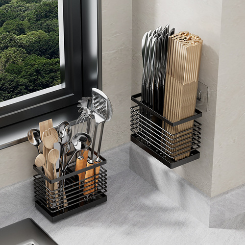 Chopstick storage box kitchen chopstick cage wall-mounted chopstick tube chopstick cage household chopstick basket multi-functional drain rack