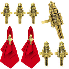 酒店西餐厅圣诞节胡桃夹子餐巾扣高档简约机器人餐巾环餐巾圈厂家