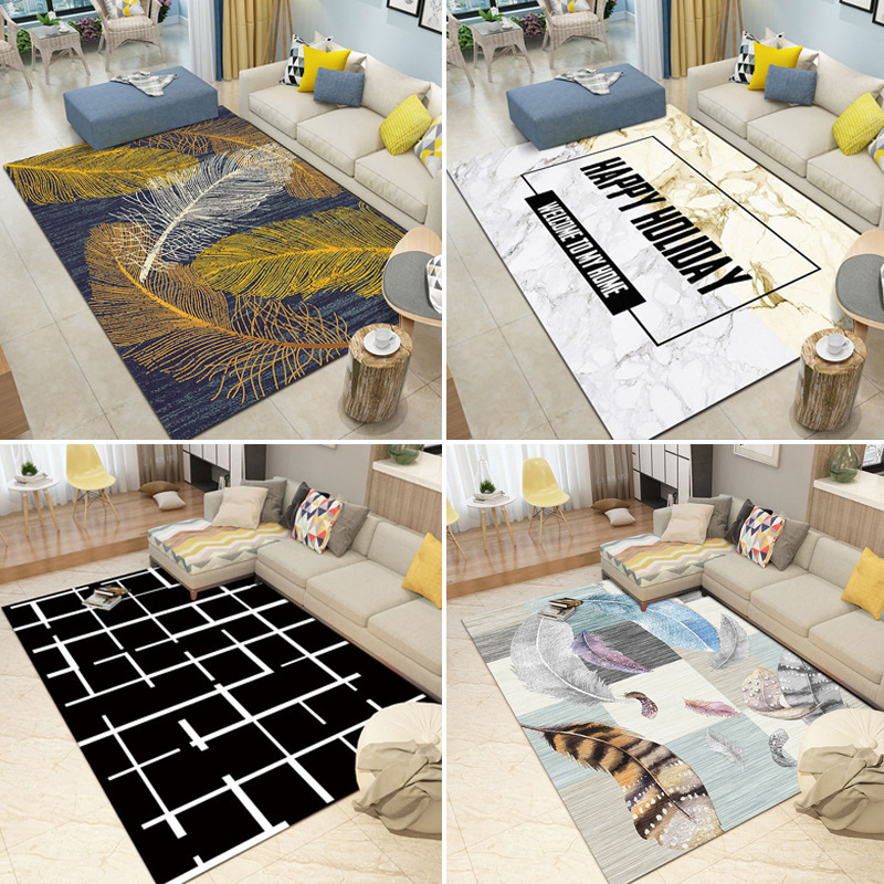 Simple and Luxurious Living Room Carpet, Bedroom Bedside Full Carpet, Nordic Ins Style Sofa Coffee Table Mat, One-Piece Dropshipping