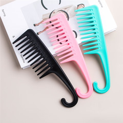 Wholesale wide-tooth comb with hook for daily use, large wave styling comb for men and women, high-looking plastic comb for home use