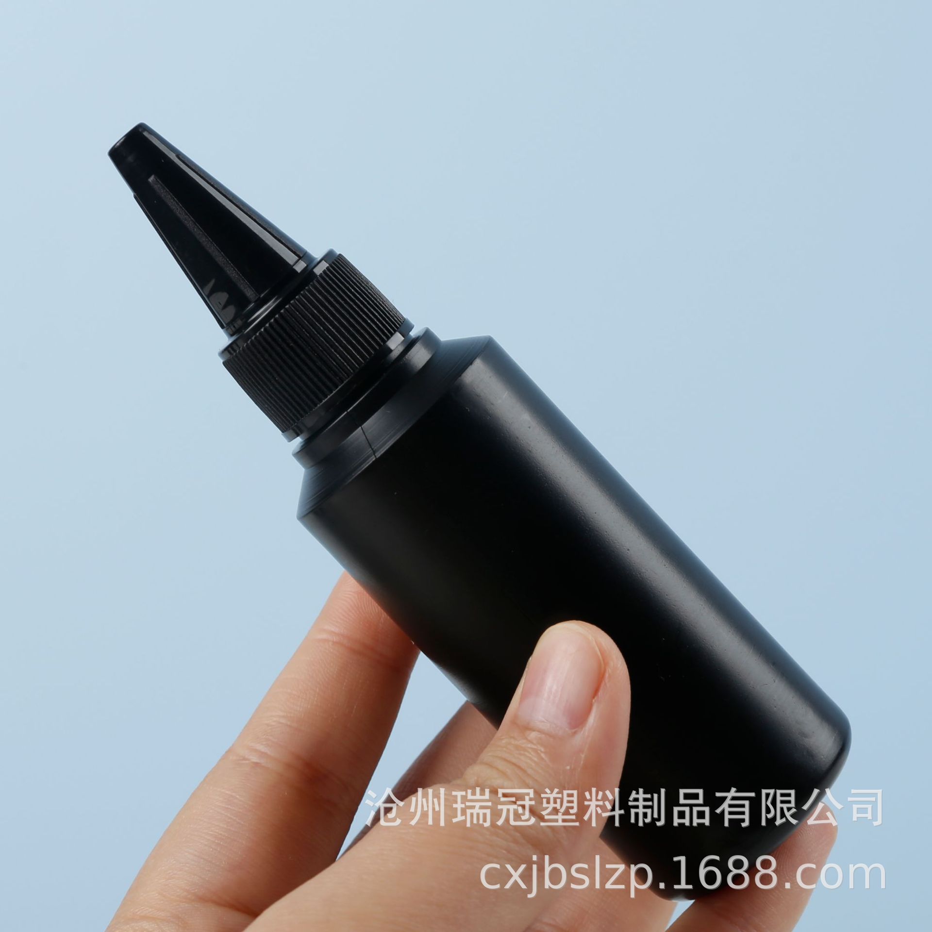 Fabricante 30ml negro a prueba de luz botella puntiaguda PE botella de plástico botella dispensadora botella de tinta botella dispensadora UV image 4