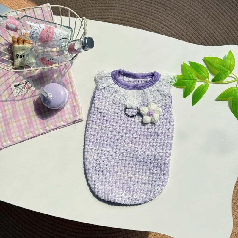 Nueva primavera y verano estilo hada perro gato mascota ropa Teddy Bichon exquisito chaleco cómodo y agradable para la piel y tracción