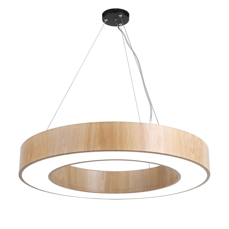 Diseño de madera led lámpara de modelado creativa hexagonal redonda y oficina supermercado gimnasio industrial viento lámpara de forma