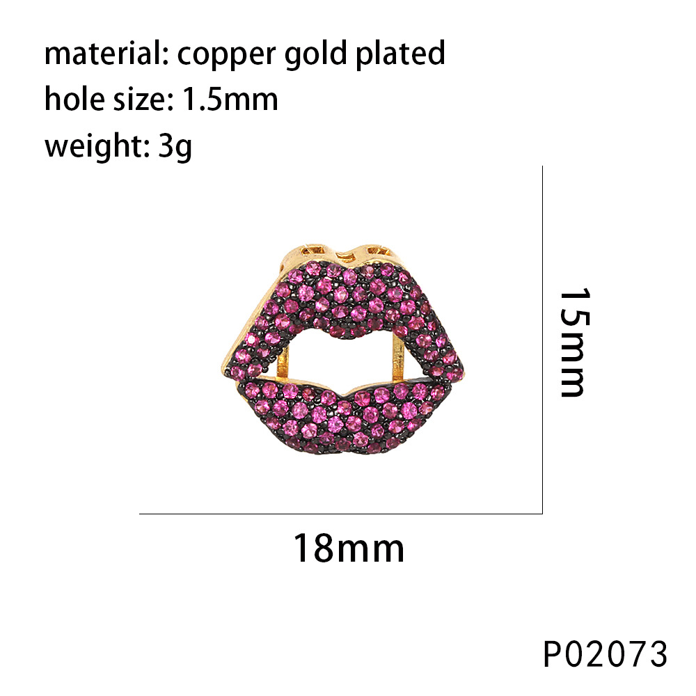 3g Weight Beads Jewelry Making Type 14*17mm Jewelry Making Size DIY Jewelry Accessories Classification 1 Piece Quantity Copper Material Lips, Heart Shape Pattern All Seasons Season Casual, Glam Style 1 Piece 14*17mm Copper Lips Heart Shape Beads 6