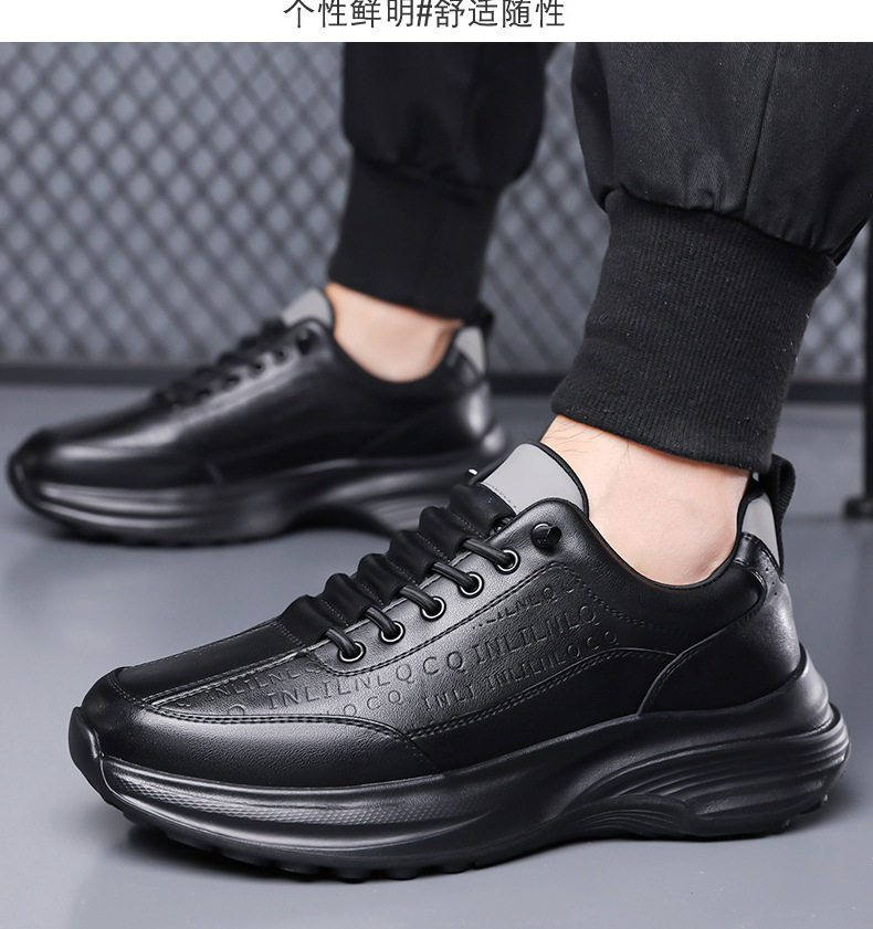 Giày thể thao nam da lộn nhẹ đế mềm phong cách casual, gót 3–5 cm — H6609 màu trắng, H6609 màu đen chi tiết 19