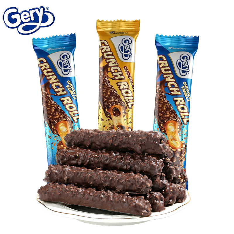 印尼进口芝莉Gery巧克力夹心棒长条能量脆脆棒高端零食独立小包装