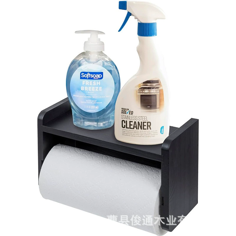 Деревянная настенная вешалка для кухонной бумаги держатель современная черная настенная подставка для подставки для кухонной оловянной бумаги держатель