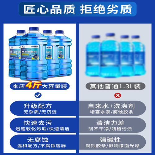 Glass water car all-season powerful decontamination cleaning fluid winter antifreeze coating oil removal film shellac wiper water