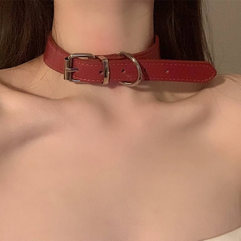 Collar Women's neckband chain choker niche design leather collar men's high-grade punk neck chain sexy collar Collar Women's neckband chain choker niche design leather collar men's high-grade punk neck chain sexy collar