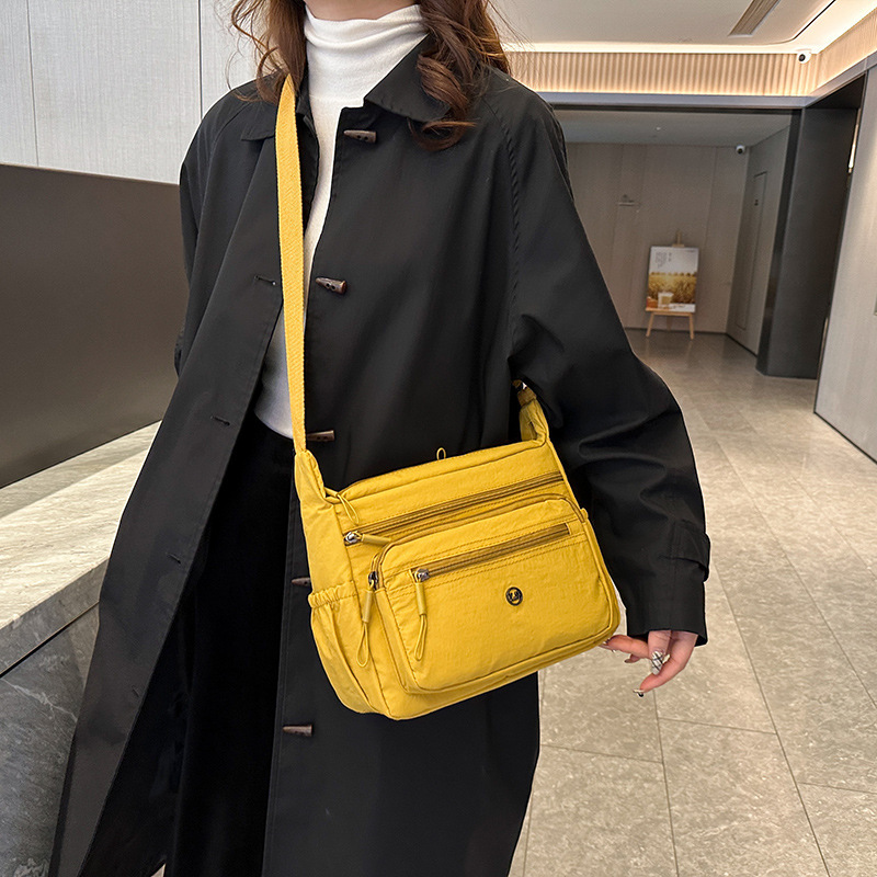 大容量カジュアルシンプルクロスボディバッグファッショナブルな多層収納中年女性バッグ撥水ナイロン耐久性のあるショルダーバッグ|undefined