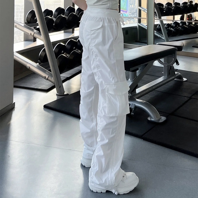 Luqi Lulu Long Cargo Pants for Women, Suitable for Sports, Running, Breathable Yoga Pants, Loose Fit, Quick-Drying, Casual Style Long Pants