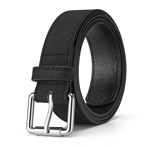 Minimalist versatile fashionable light luxury chic women's faux leather reverse fur buckle belt, high-end women's trouser belt