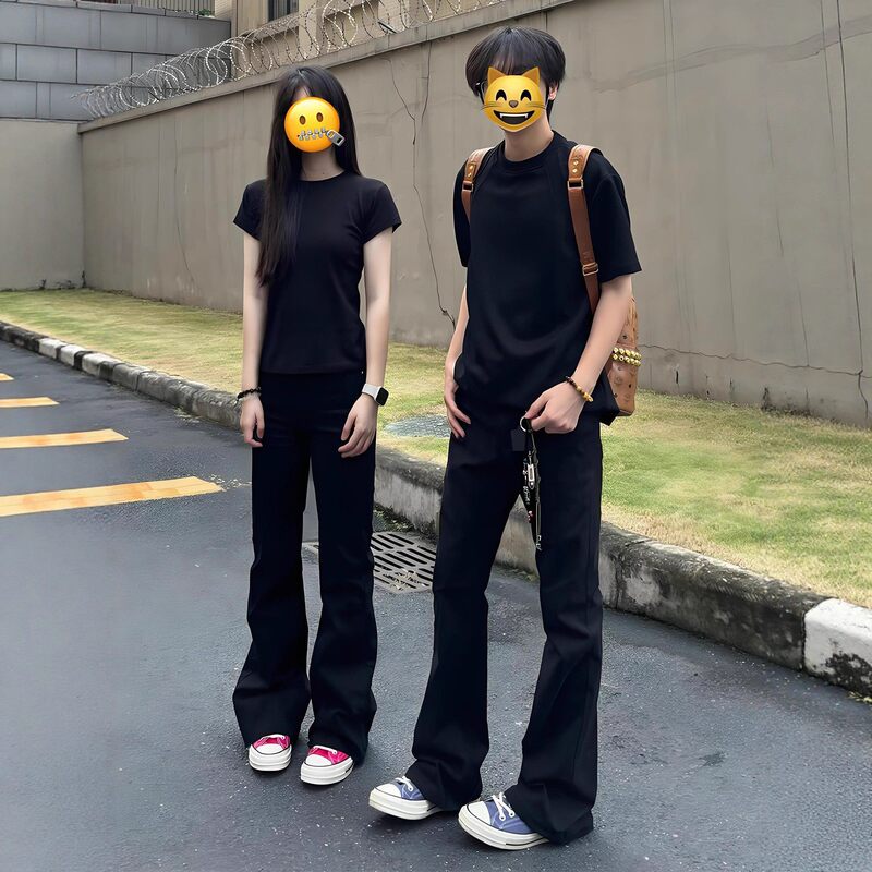 American-Style Flared Jeans for Men and Women, Couple's Fashion, Trendy, Height-Enhancing, Slimming, High-Waisted, Narrow Straight-Leg Pants American-Style Flared Jeans for Men and Women, Couple's Fashion, Trendy, Height-Enhancing, Slimming, High-Waisted, Narrow Straight-Leg Pants
