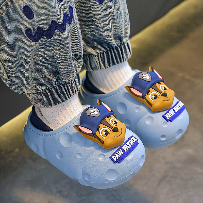 Zapatillas de algodón para niños de invierno para niños, niñas y niños, calentamiento de terciopelo impermeable, zapatos de talón de algodón para niños