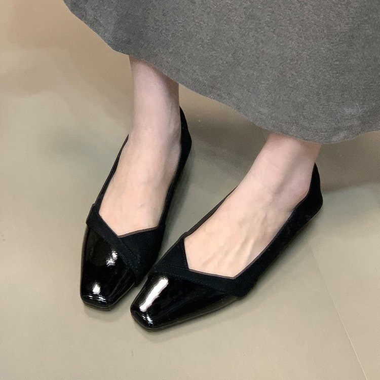 法式小香风时装单鞋女2025年秋季绒面拼接晚晚鞋通勤温柔鞋配裙子|undefined