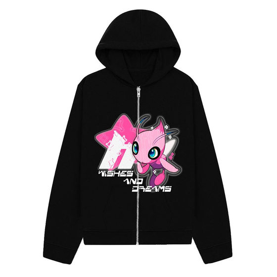 Europe and the United States Amazon cross-border wholesale printing hot drilling hooded cardigan zipper loose men's and women's fashion brand sweater jacket fn