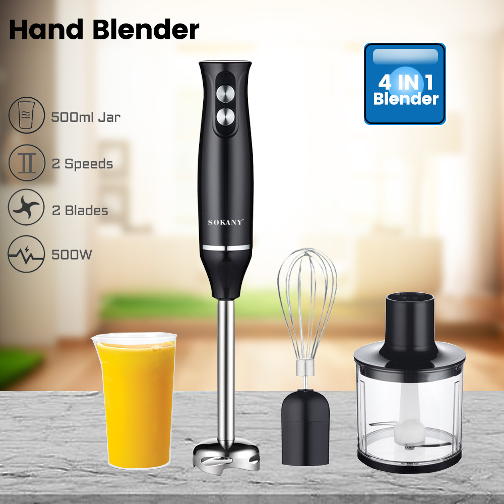 Cross-border multi-function mixer juice cooking four-in-one cooking stick 500W electric meat grinder